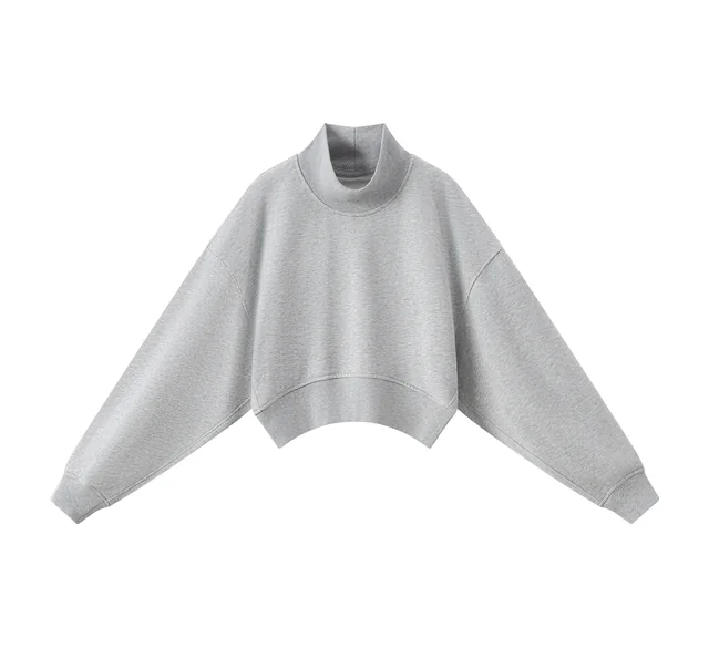 Cropped mock neck