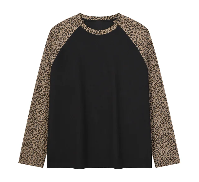 Leopard panel tee