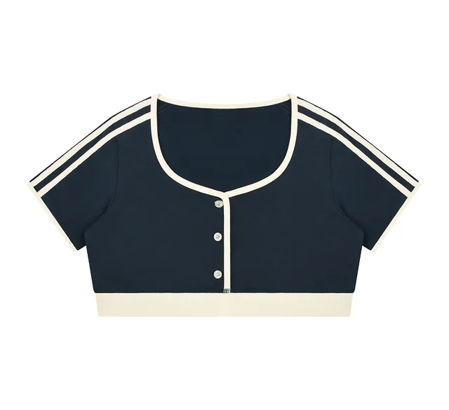 Ringer crop tee
